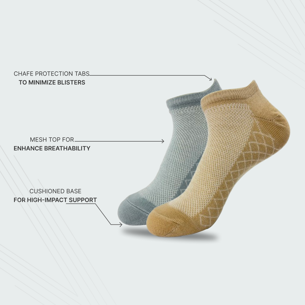 Men Woven Ankle Length, Low Cut Socks (Pack of 5)