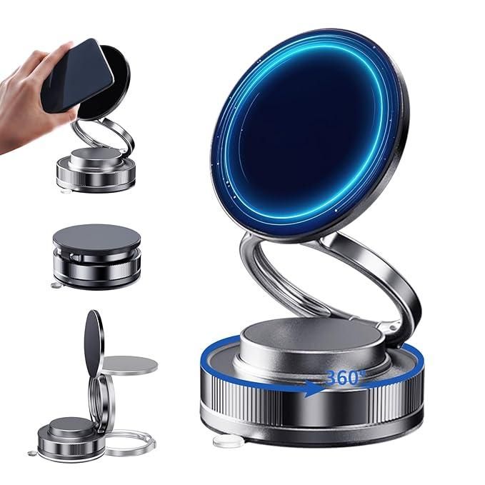 The OG - X68 Vacuum Suction Magnetic Mobile Holder with Magnetic Ring for Android & iOS Mobiles  KYD’s Gold Collection