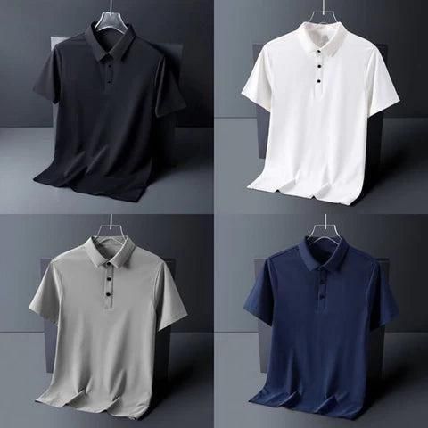 FlexWear™ Men’s Polo T-Shirt Pack of 4 | White, Blue, Grey & Black