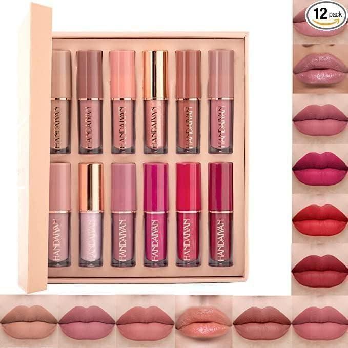 Handaiyan™ 12 Colors Liquid Lipstick Gift Set - Matte Long-Lasting