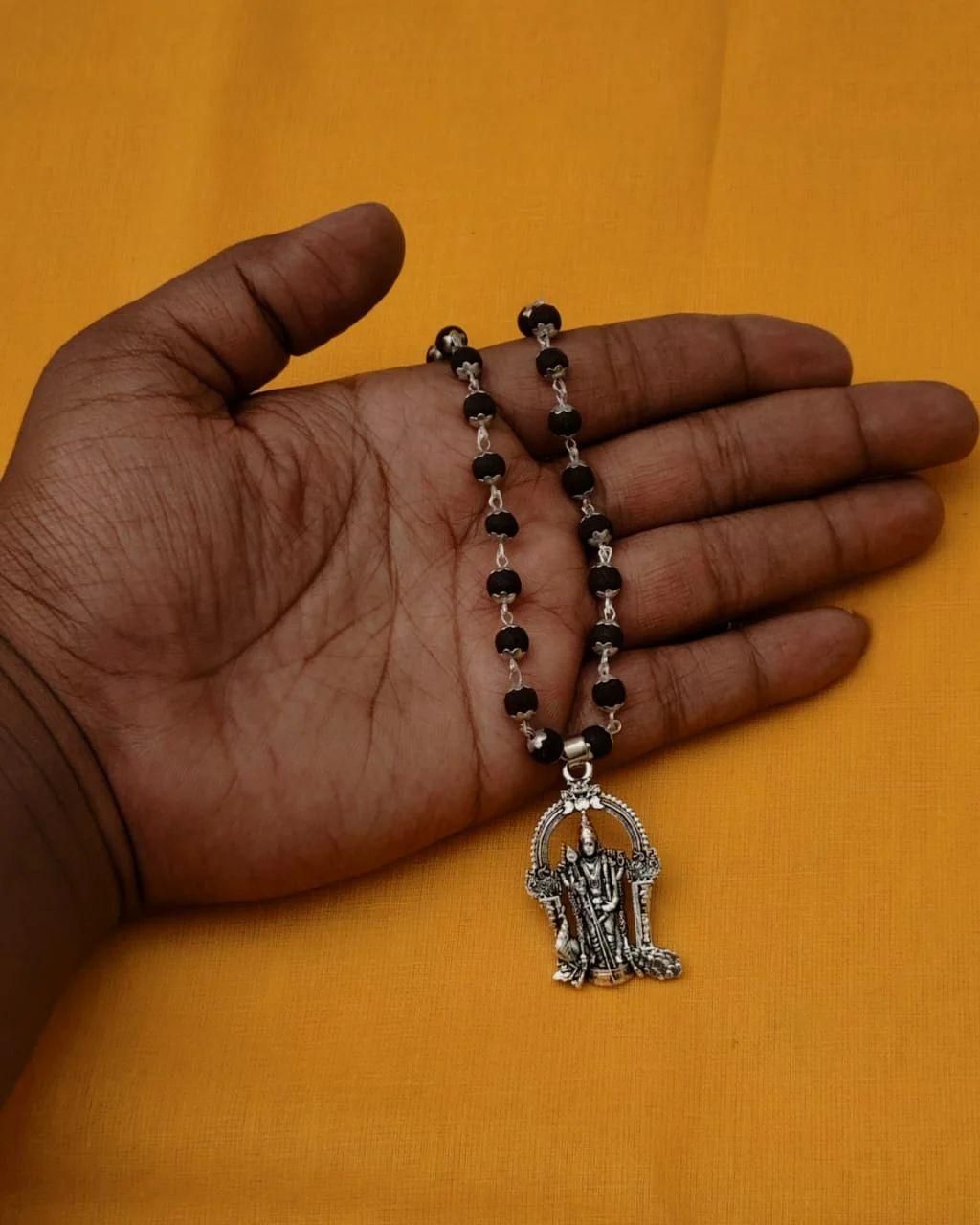Karungali Mala with Murugan Locket | Sacred Devotional Mala for Men