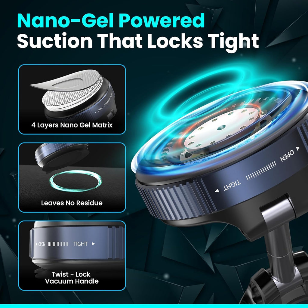 The OG - X68 Vacuum Suction Magnetic Mobile Holder with Magnetic Ring for Android & iOS Mobiles  KYD’s Gold Collection