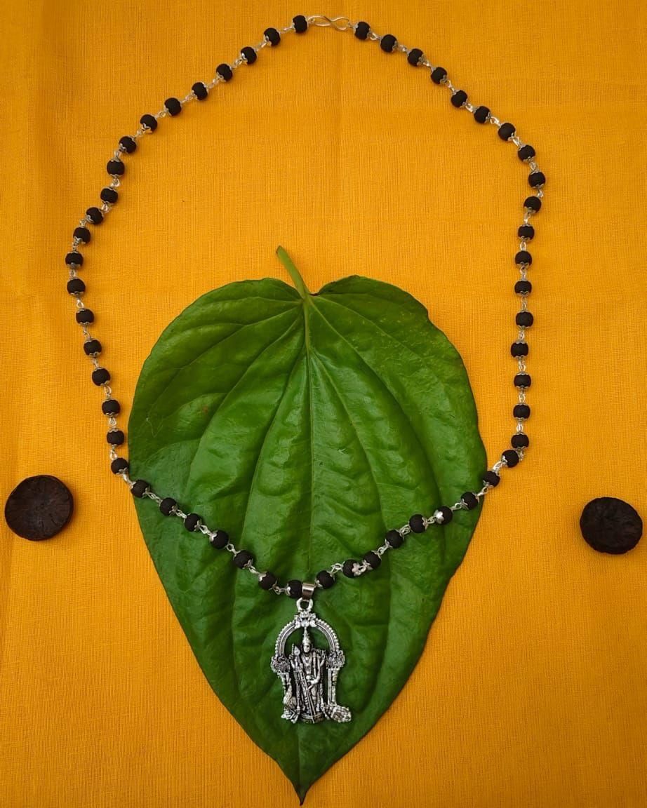Karungali Mala with Murugan Locket | Sacred Devotional Mala for Men
