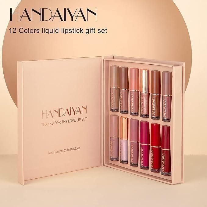Handaiyan™ 12 Colors Liquid Lipstick Gift Set - Matte Long-Lasting