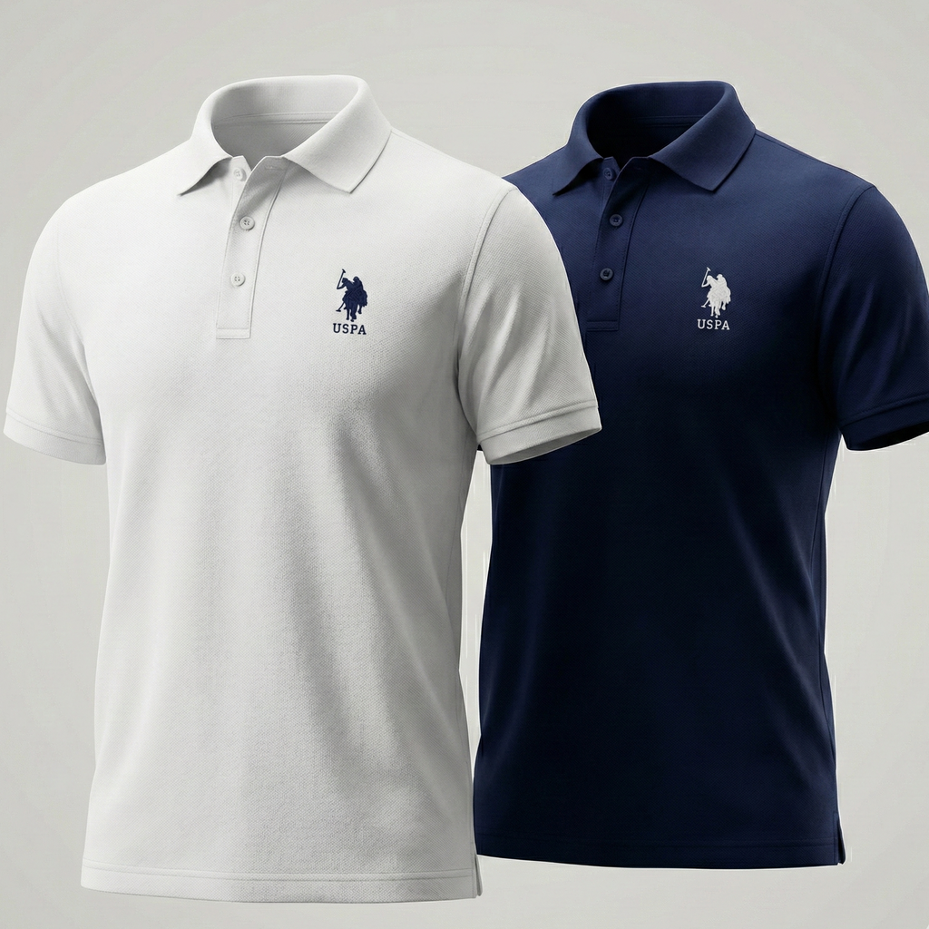 U.S. Polo Assn Embroidered Polo T-Shirt Combo (Buy 1 Get 1 Free) | Premium Cotton