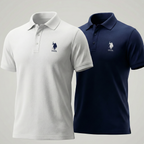 U.S. Polo Assn Embroidered Polo T-Shirt Combo (Buy 1 Get 1 Free) | Premium Cotton