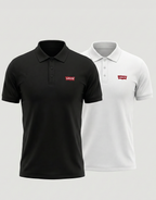 Levi’s Embroidered Polo T-Shirt Combo (White + Black) | Buy 1 Get 1 Free | Premium Cotton