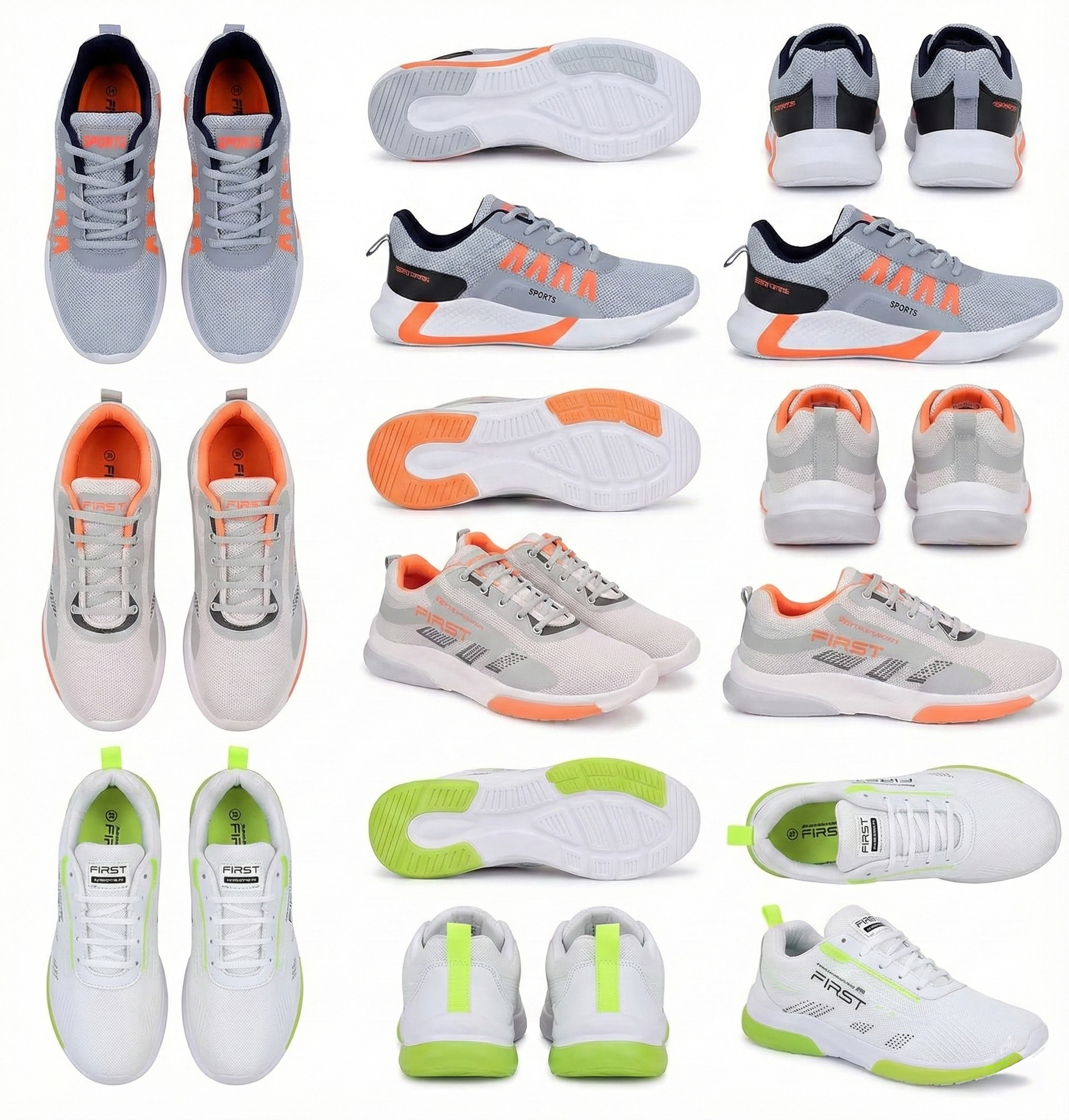 First™ Men’s Sports Shoes Combo (Pack of 3) | Lightweight Running & Gym