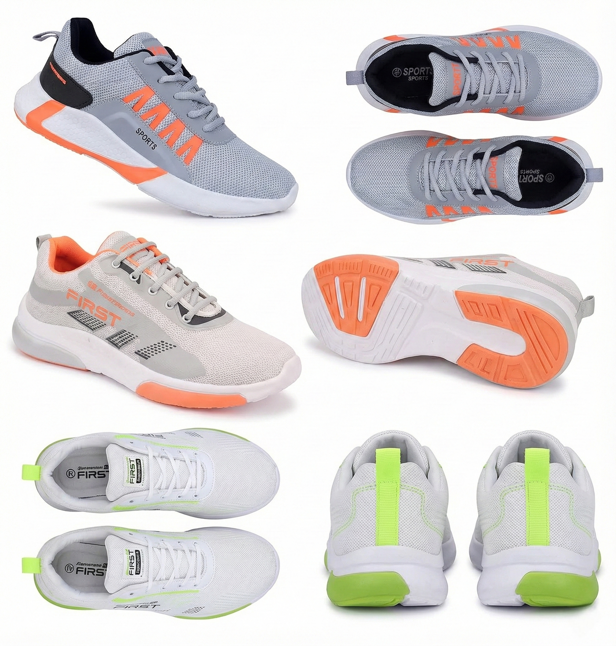First™ Men’s Sports Shoes Combo (Pack of 3) | Lightweight Running & Gym