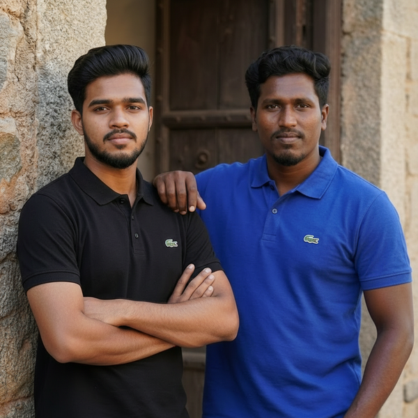 Lacoste Embroidered Polo T-Shirt Combo (Black + Royal Blue) | Buy 1 Get 1 Free | Premium Cotton