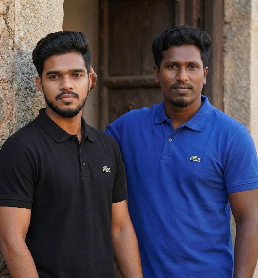 Lacoste Embroidered Polo T-Shirt Combo (Black + Royal Blue) | Buy 1 Get 1 Free | Premium Cotton